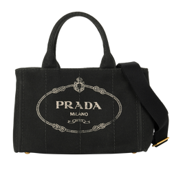 Small Logo Canapa Tote, Canvas, Black, 204, S, 2*